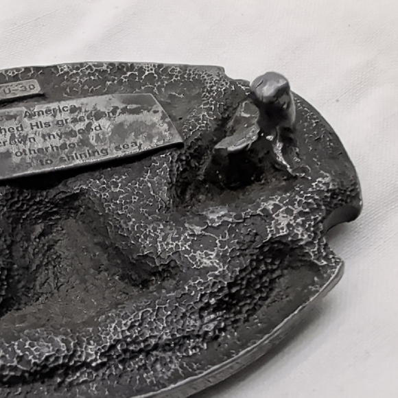 Silver Patriotic Belt Buckle Let Freedom Ring 1986 Vintage - Picture 7 of 7